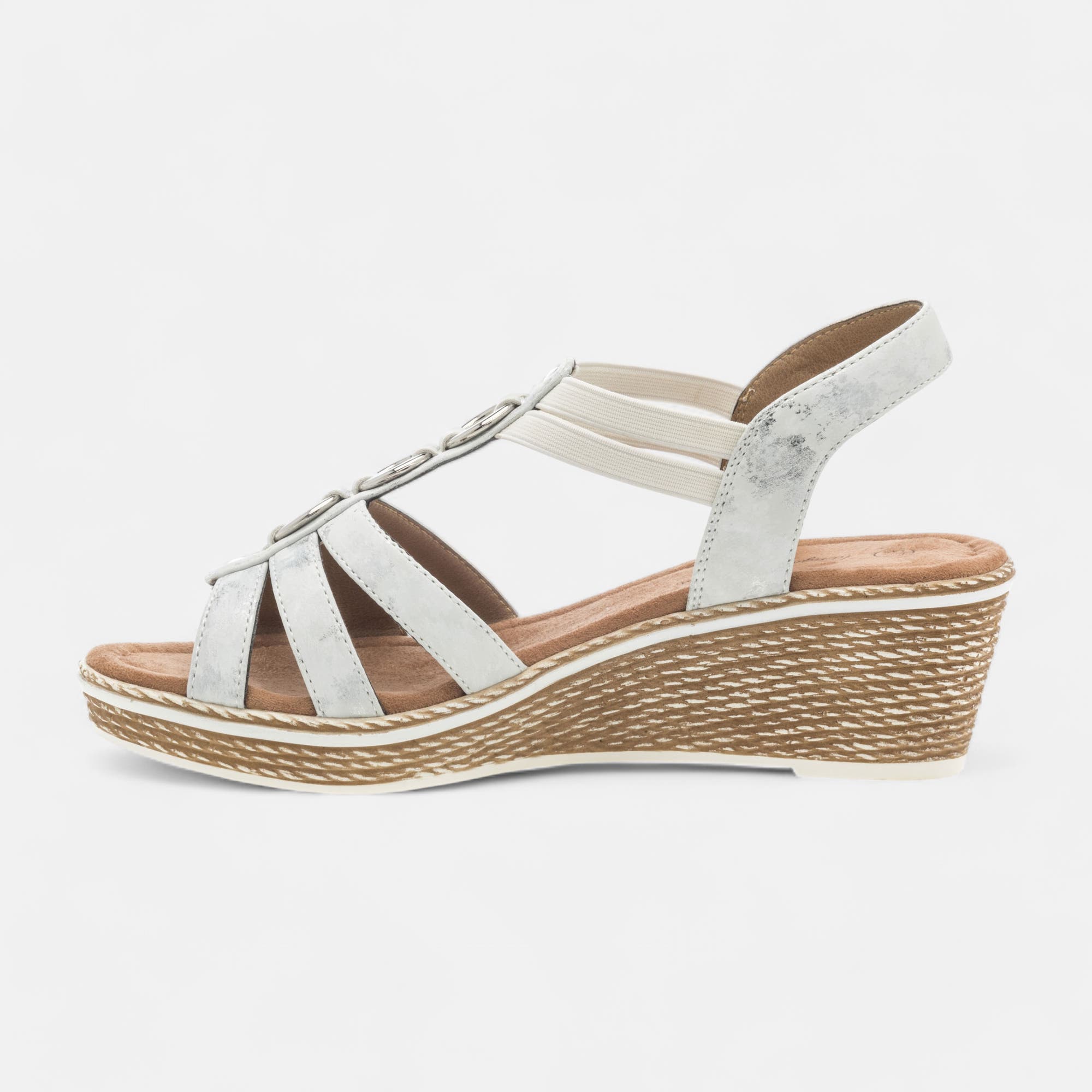 Sandales à talon compensé Femme blanc