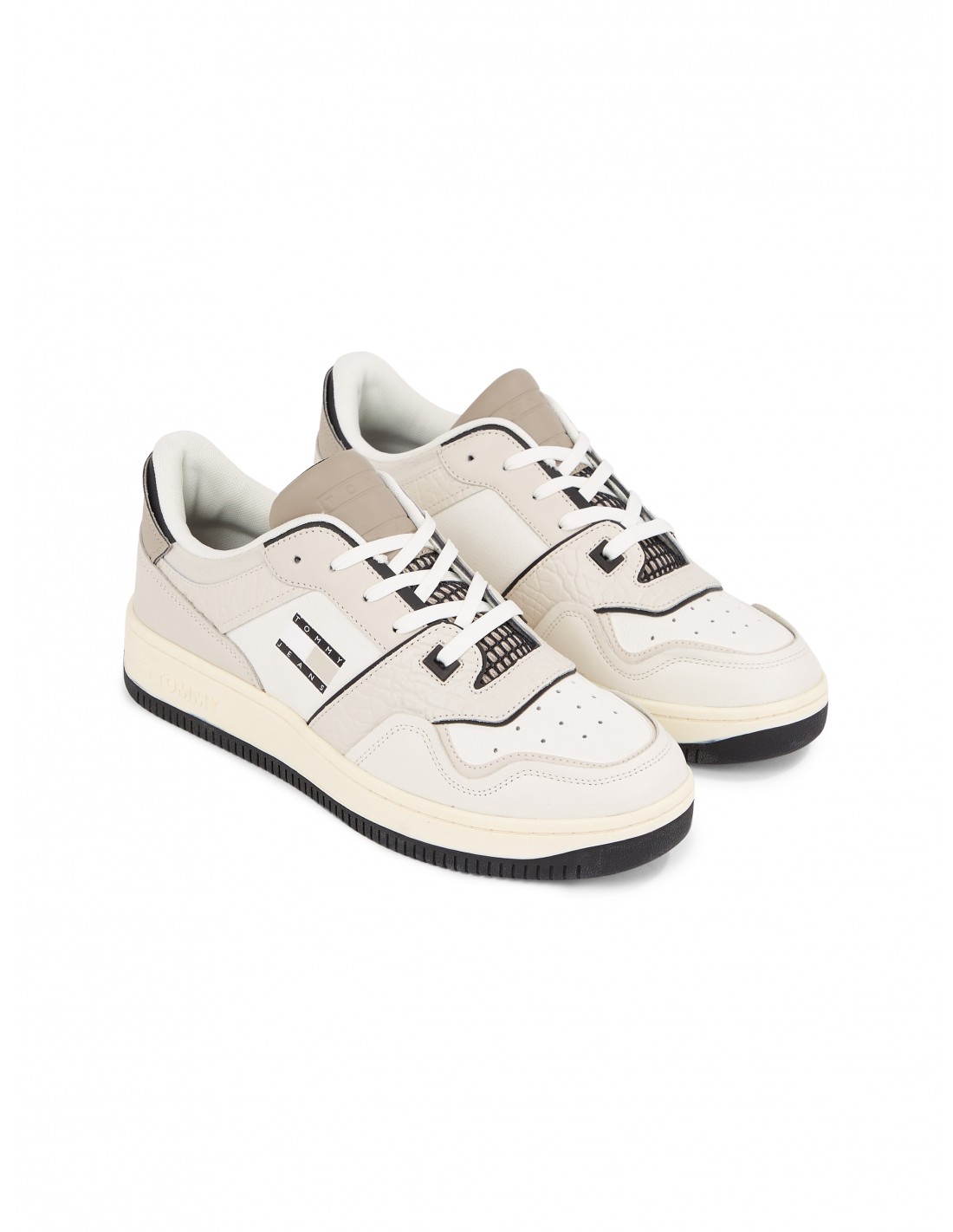 tommy hilfiger Baskets de ville homme tommy jeans retro b cuir beige