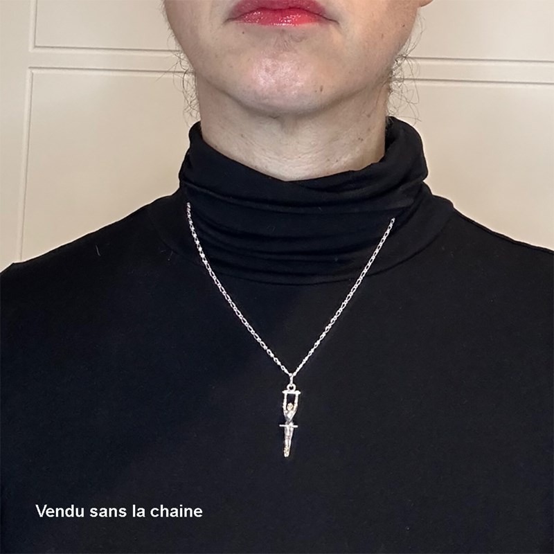 Pendentif GAF gymnaste barres asymétriques - Argent massif