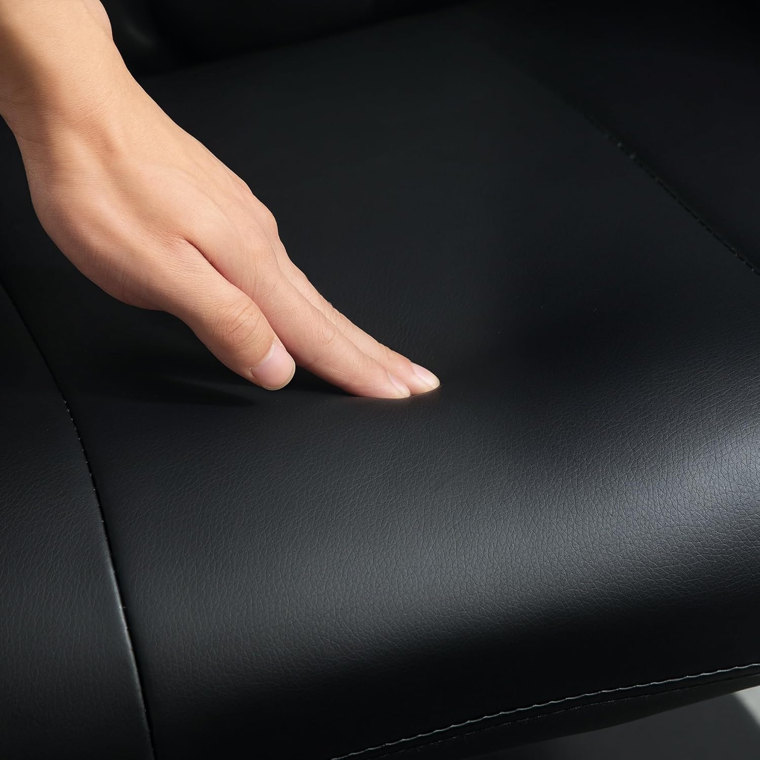 HOMCOM Relaxsessel mit Hocker 360°Drehbarer Fernsehsessel mit Liegefunktion Ruhesessel mit Verstellbar Rückenlehne TV-Sessel bis 150 kg belastbar für Wohnzimmer Kunstleder, Schwarz
