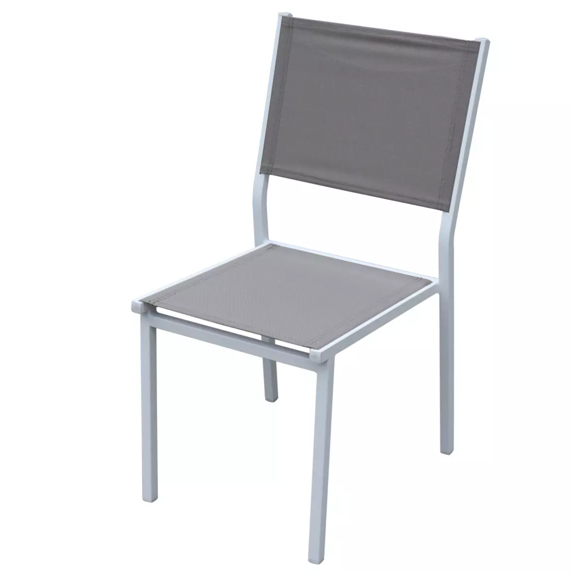 Chaise de jardin aluminium empilable Murano Blanc et taupe
