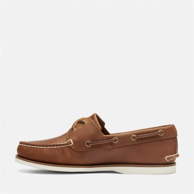 Scarpa da Barca in Pelle Classic da Uomo in                marrone chiaro