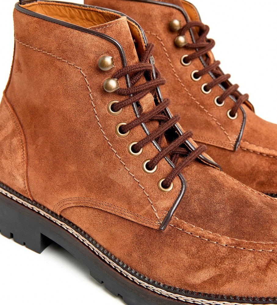 Botas de tornozelo Hackett Michigan em couro marrom