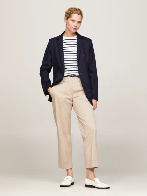 Blazer regular de abotoamento simples com bordado de monograma TH