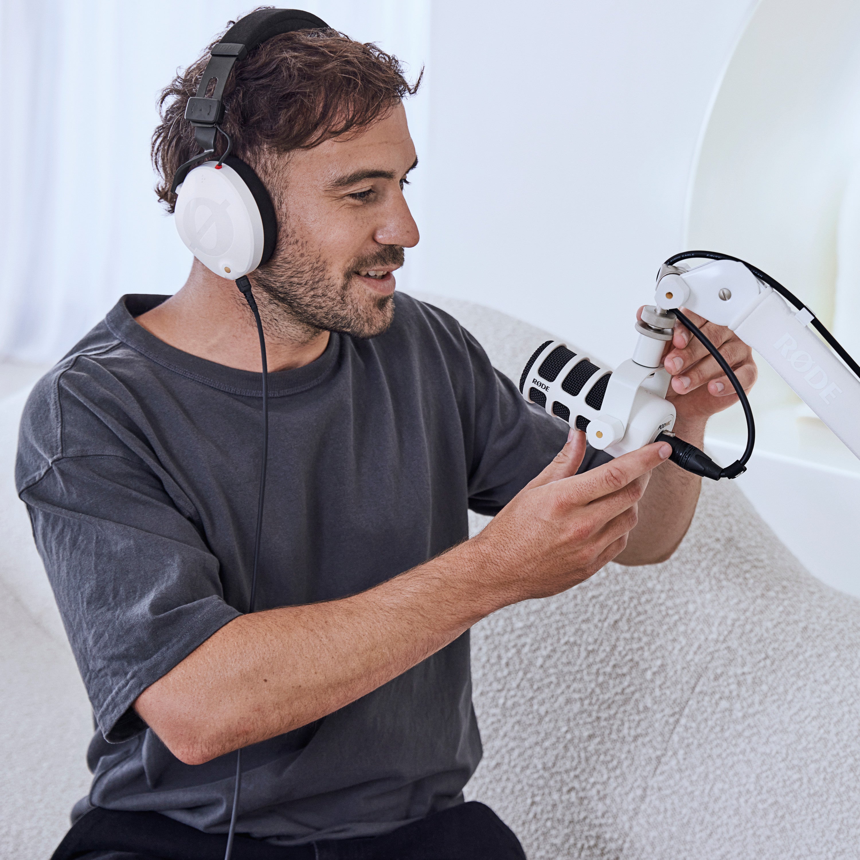 RØDE PodMic podcast microfoon wit