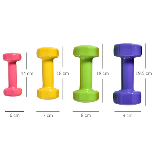 Conjunto de halteres Homcom de 8 peças