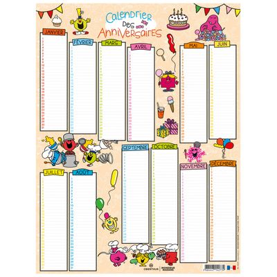 Calendrier anniversaire Monsieur Madame - 32 x 42 cm - Oberthur