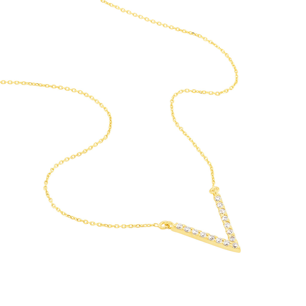 Collier Celene Or Jaune Oxyde De Zirconium