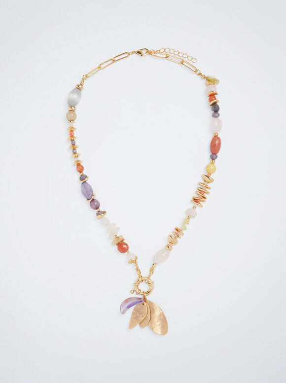 Colar com Pedra Semipreciosa - Multicolorido
