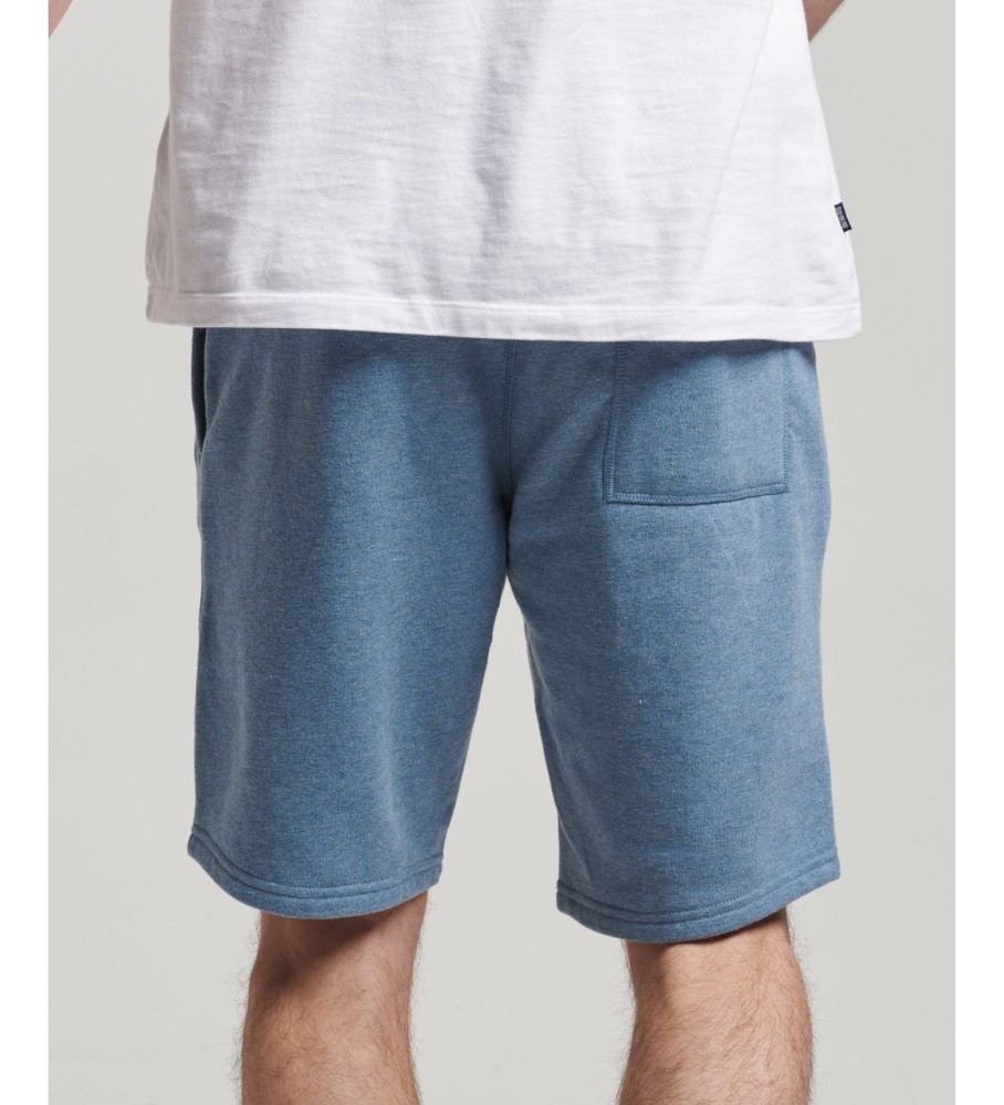 Shorts de malha Superdry Vintage com logo bordado azul