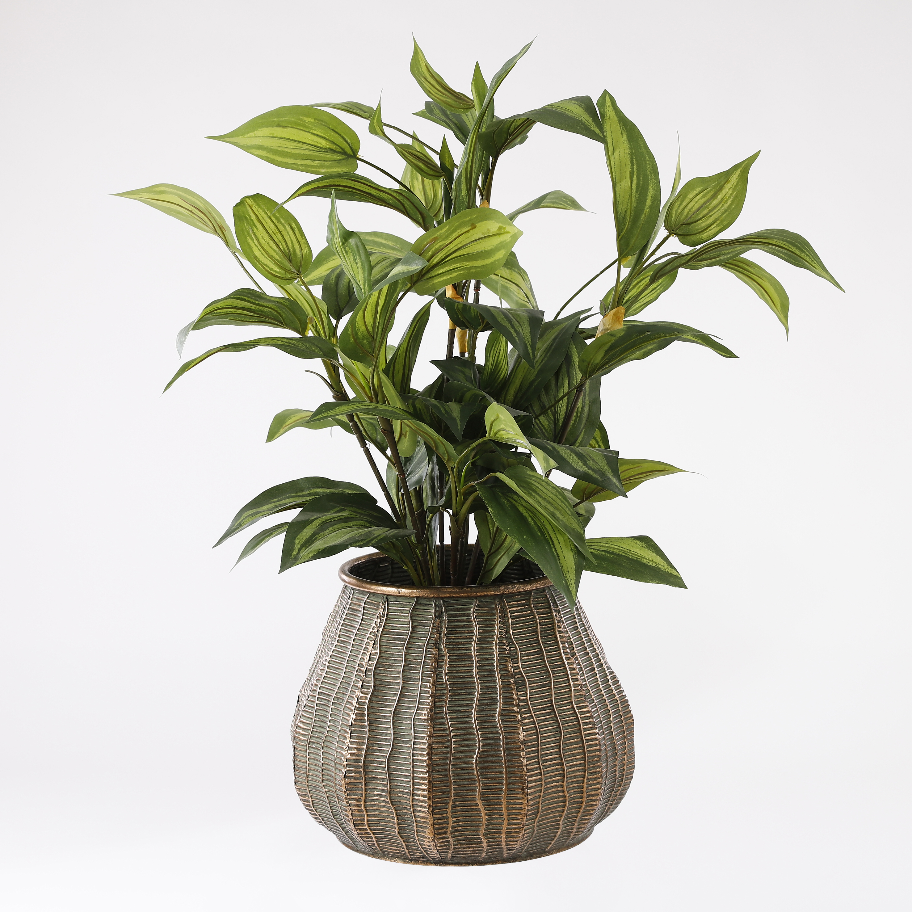 Mica decorations - hosta artificielle vert en pot h65