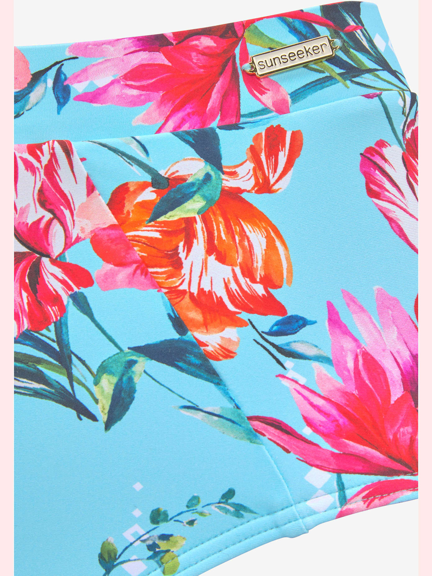 Bas de maillot de bain taille haute imprimé floral moderne