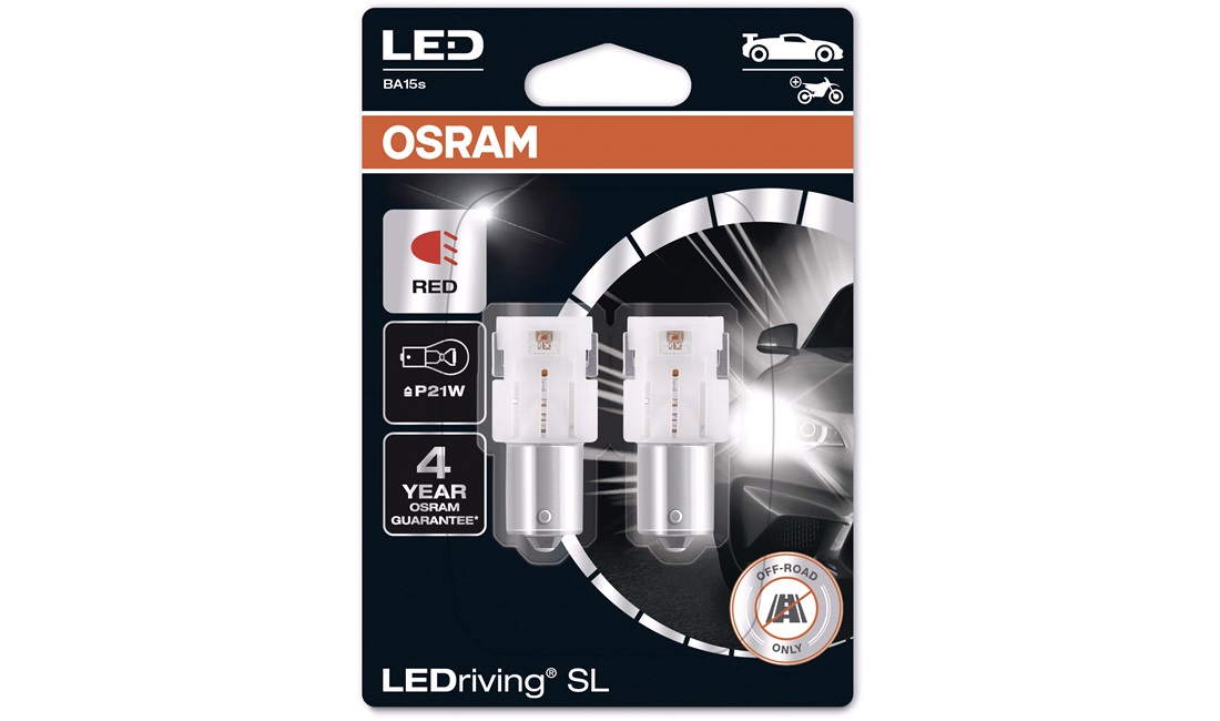 Pæresæt P21W Rød LEDriving - Osram