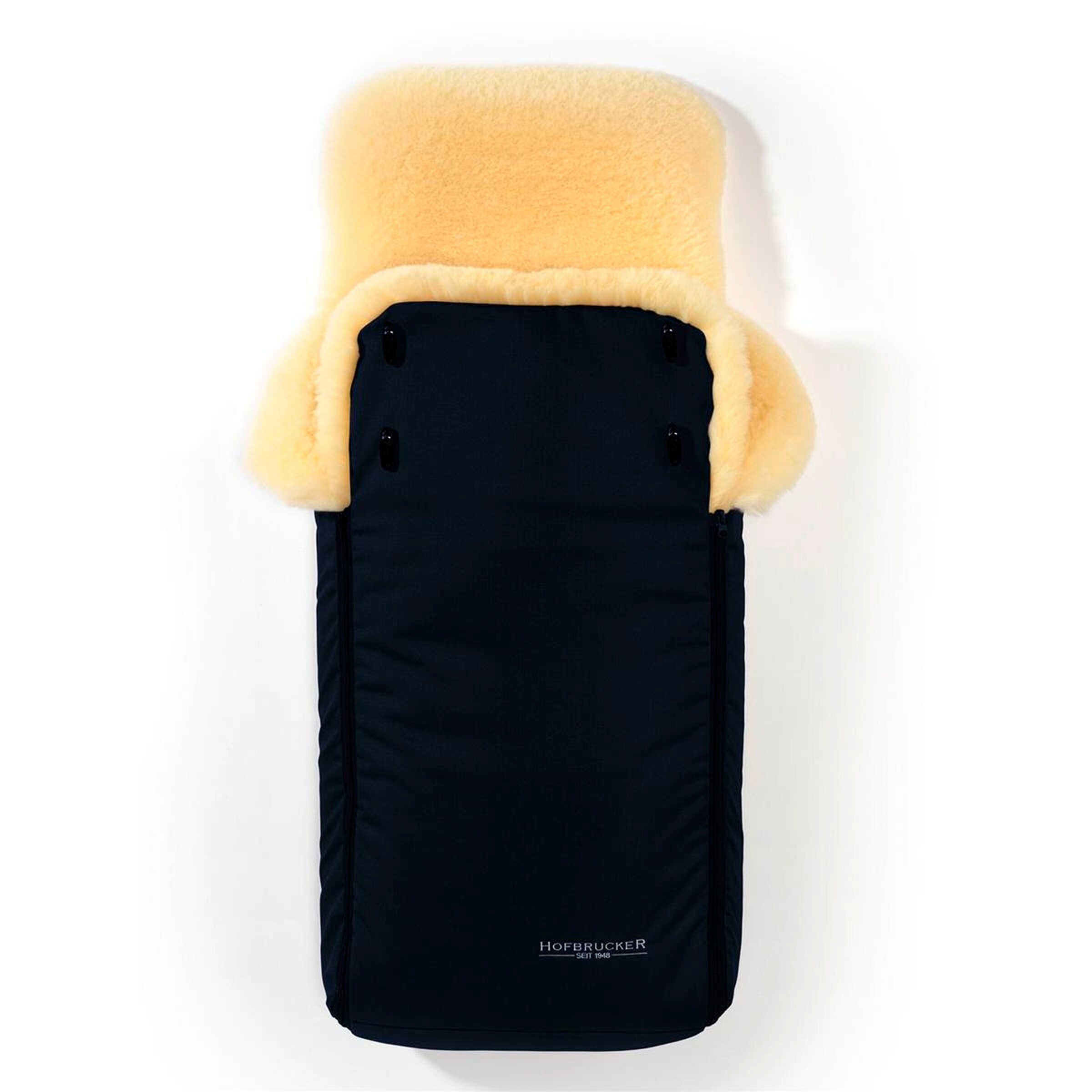 Hofbrucker Kinderwagen Lammfell-Fußsack Luxus Navy Blue