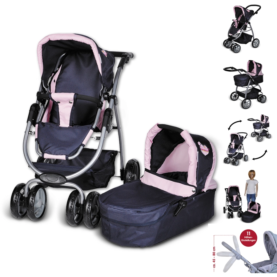 knorr toys® Puppenwagen Coco - My Little Princess blau