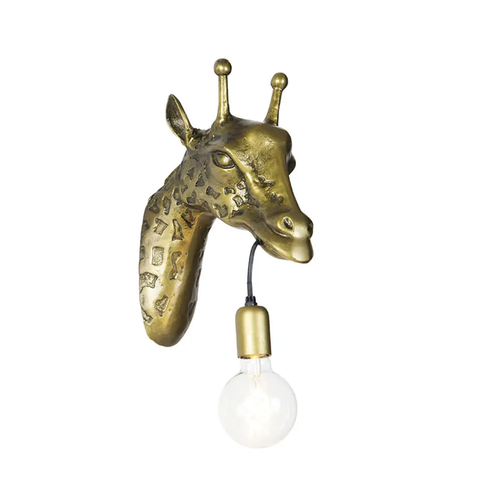 Qazqa wandlampen wl-animal goudkleurig e27