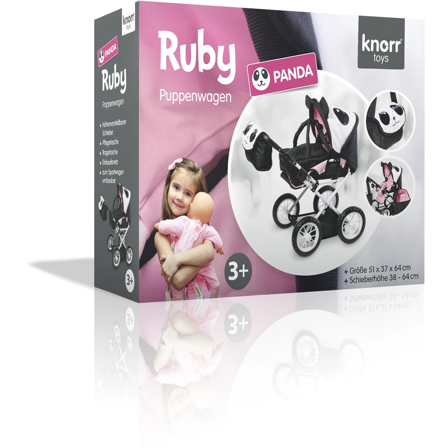 knorr toys® Puppenwagen Ruby - Panda schwarz