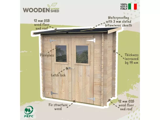Abri de jardin en bois porte fenêtre cabanon pour outils VistaCabinDuo