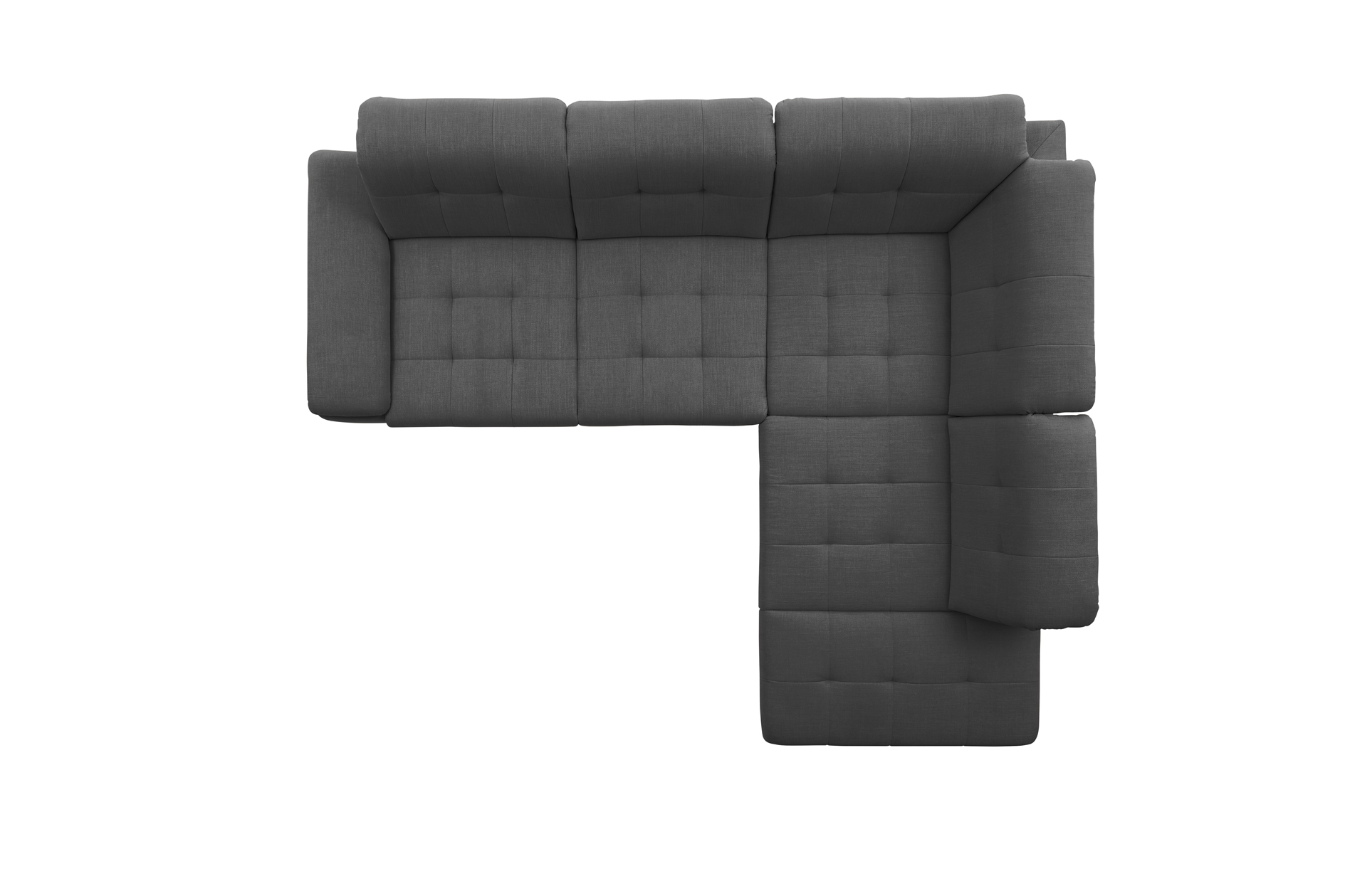 polsterpower Ecksofa - Miro grau - Basismodell - Ottomane rechts