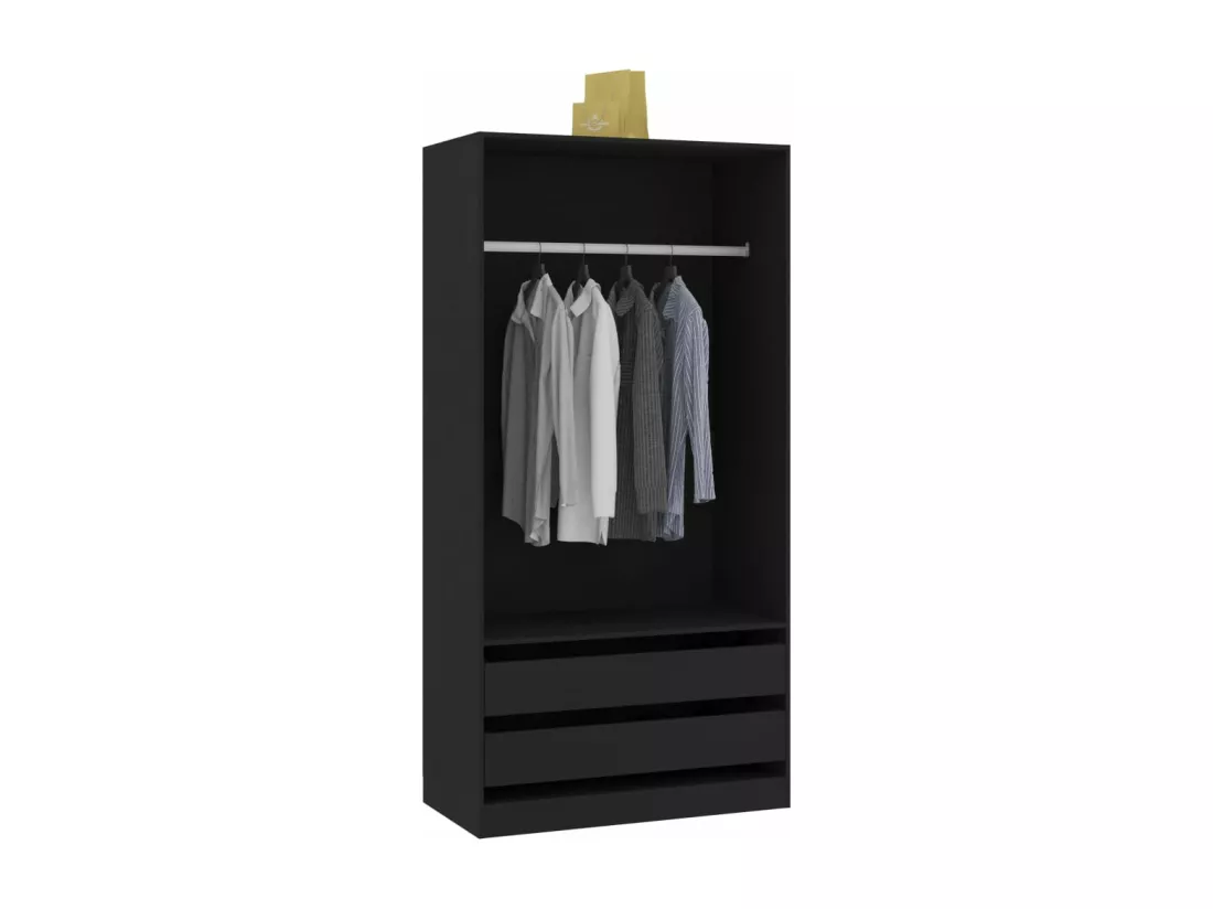 Garde-robe Noir 100x50x200 cm Bois d'ingénierie