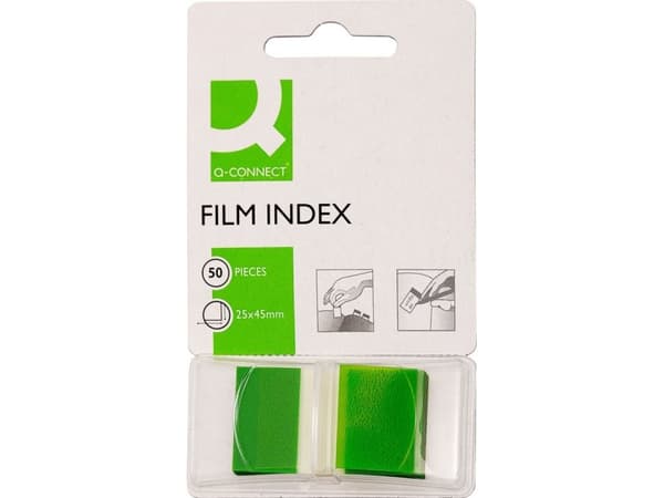 Q-Connect Q-CONNECT indekseringsfaner, PP, 25,4x43,7 mm, 50 kort, grønn