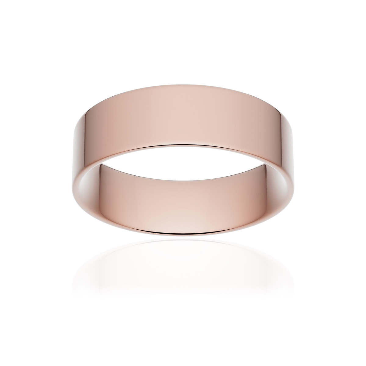 Alliance or 750 rose poli ruban plat confort 6mm