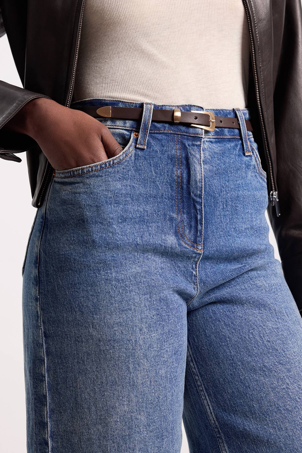 KarenMillen Ceinture en cuir mince