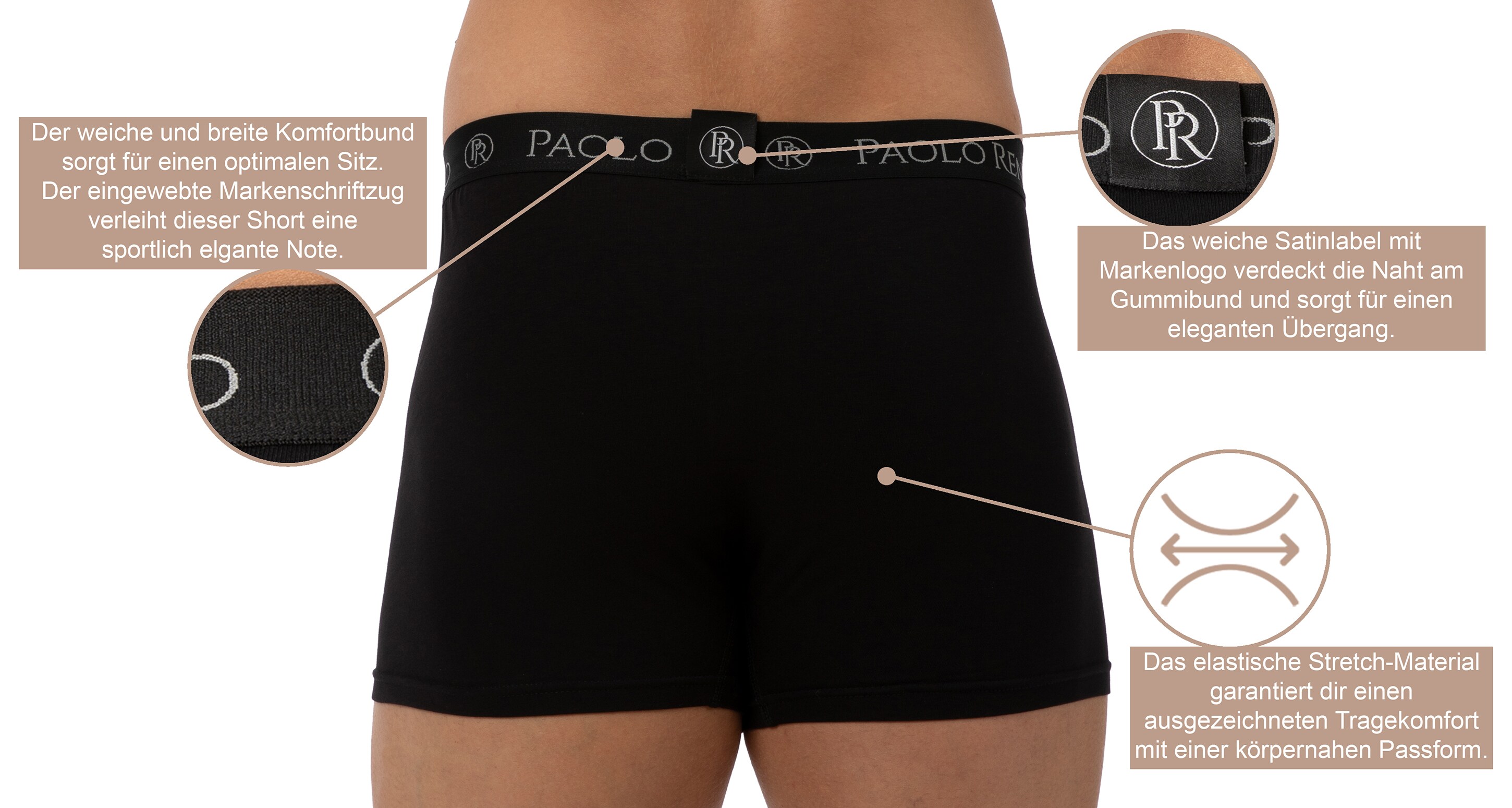 Paolo Renzo® Hipster Boxershorts 12 Stück - Größe XXL - Dunkelgrau
