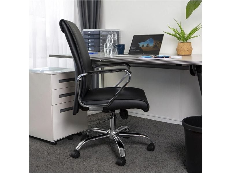 Contini Bürostuhl Comfort Schwarz Drehbarer Stuhl mit Armlehnen