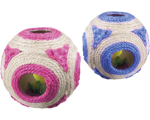 Karlie Sisal Kattenspeelbal, 11 cm, willekeurige kleurselectie
