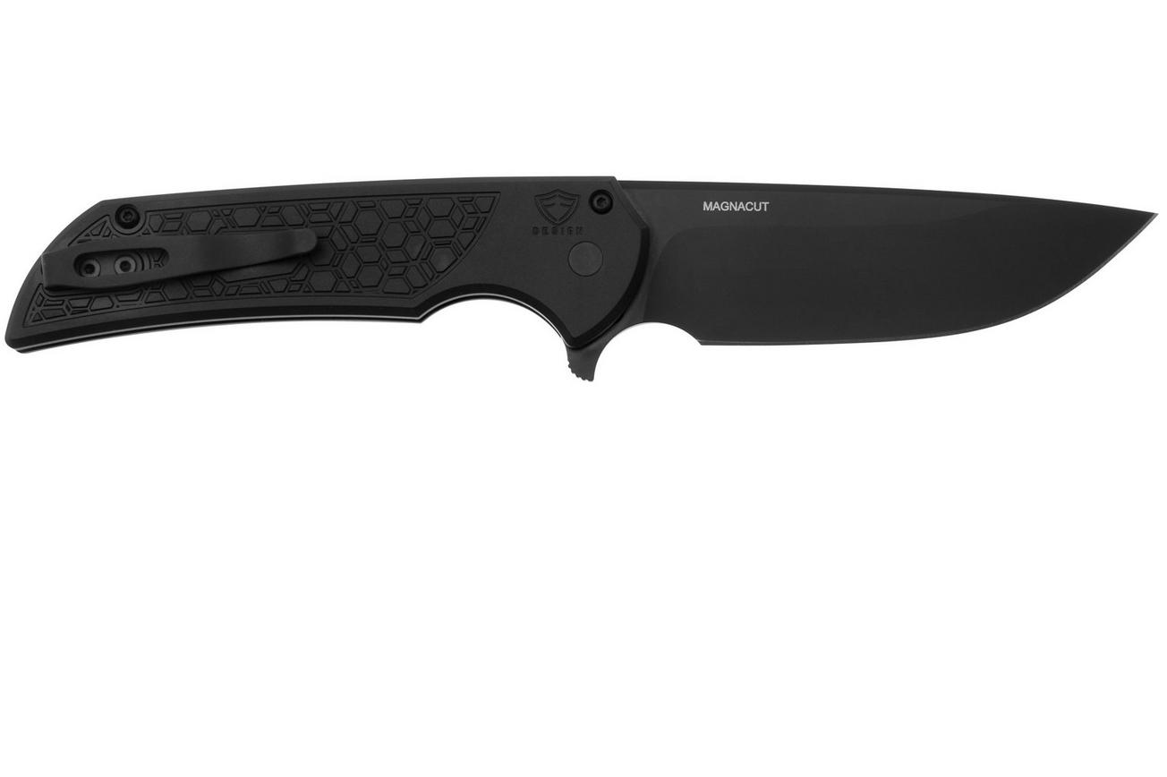Pro-Tech Mordax MX106-GRIDLOCK, Black DLC MagnaCut, Textured Black Aluminum, zakmes