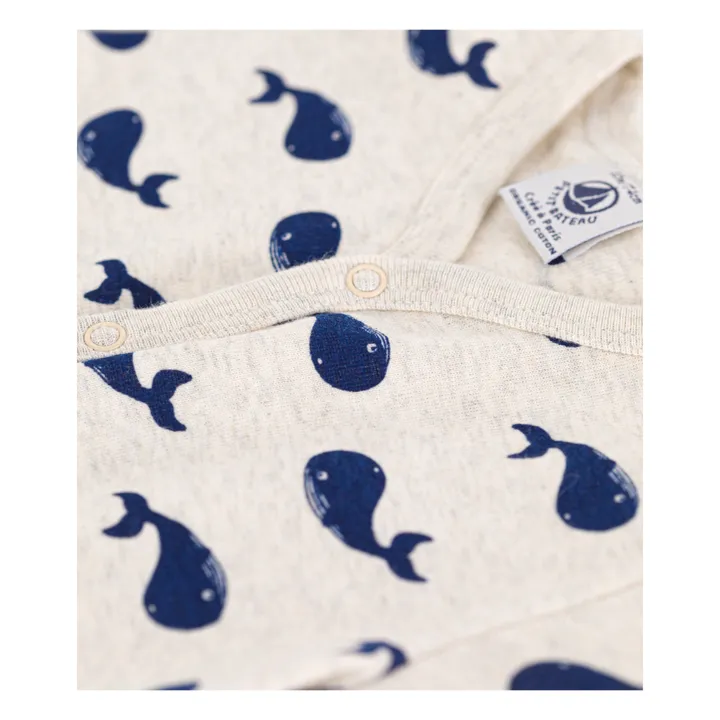 Petit Bateau Pyjama Midja Baleines | Gris chiné