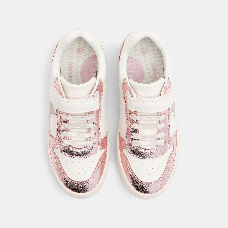Baskets street brillantes roses fille