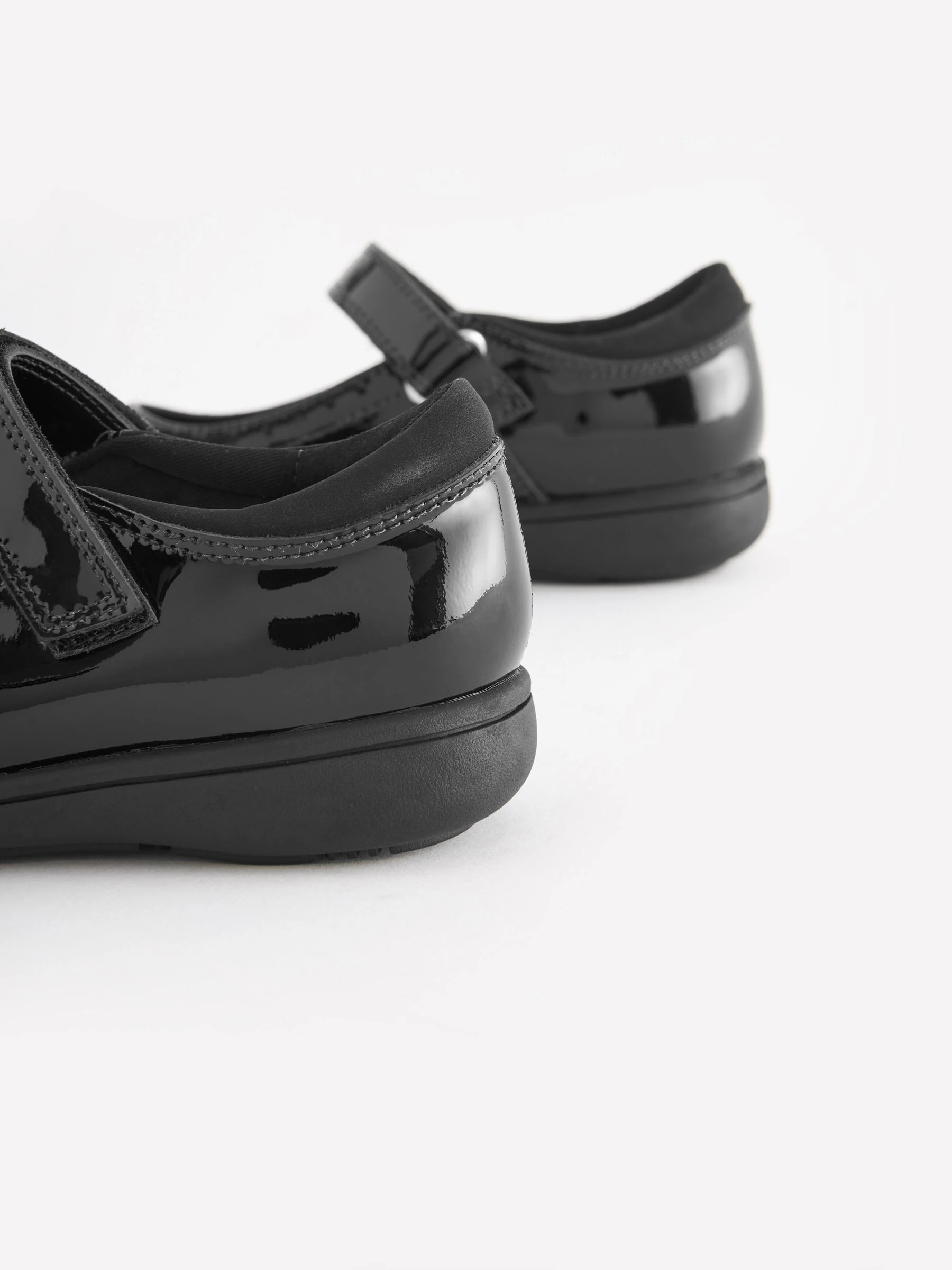 Zwart lak - Leren Mary Jane-schoolschoenen met broguedetail