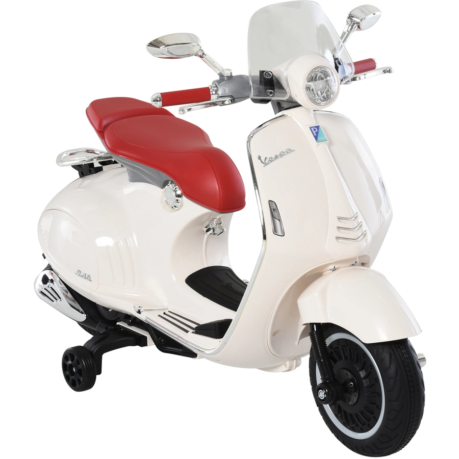 HOMCOM Elektrisches Kindermotorrad als Vespa weiß