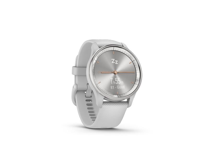GARMIN Sportuhr Vivomove Trend Weiss/Weiss glanz Hybrid-Smartwatch