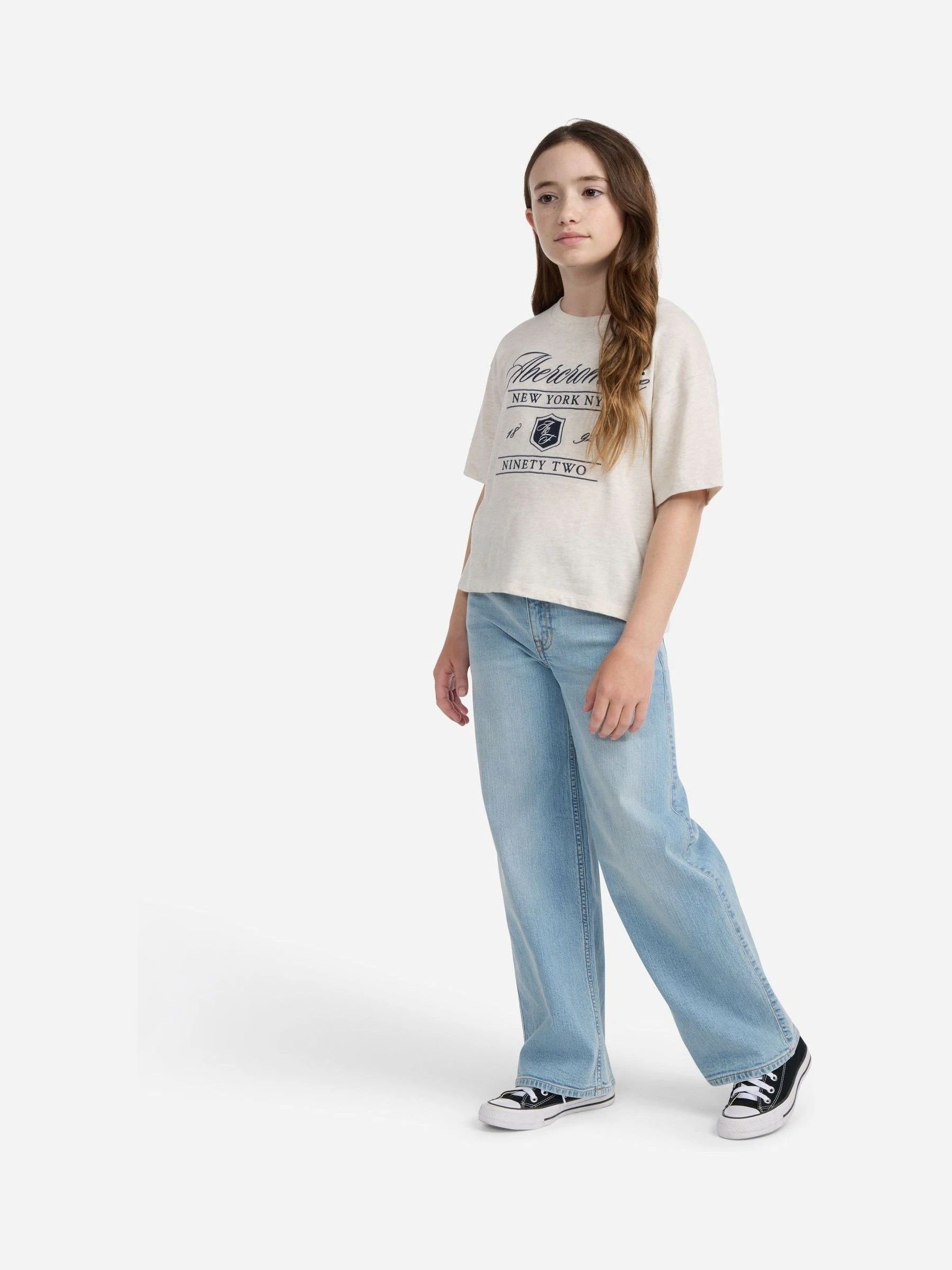 Blauw - Abercrombie & Fitch High Rise Wide Leg Jeans