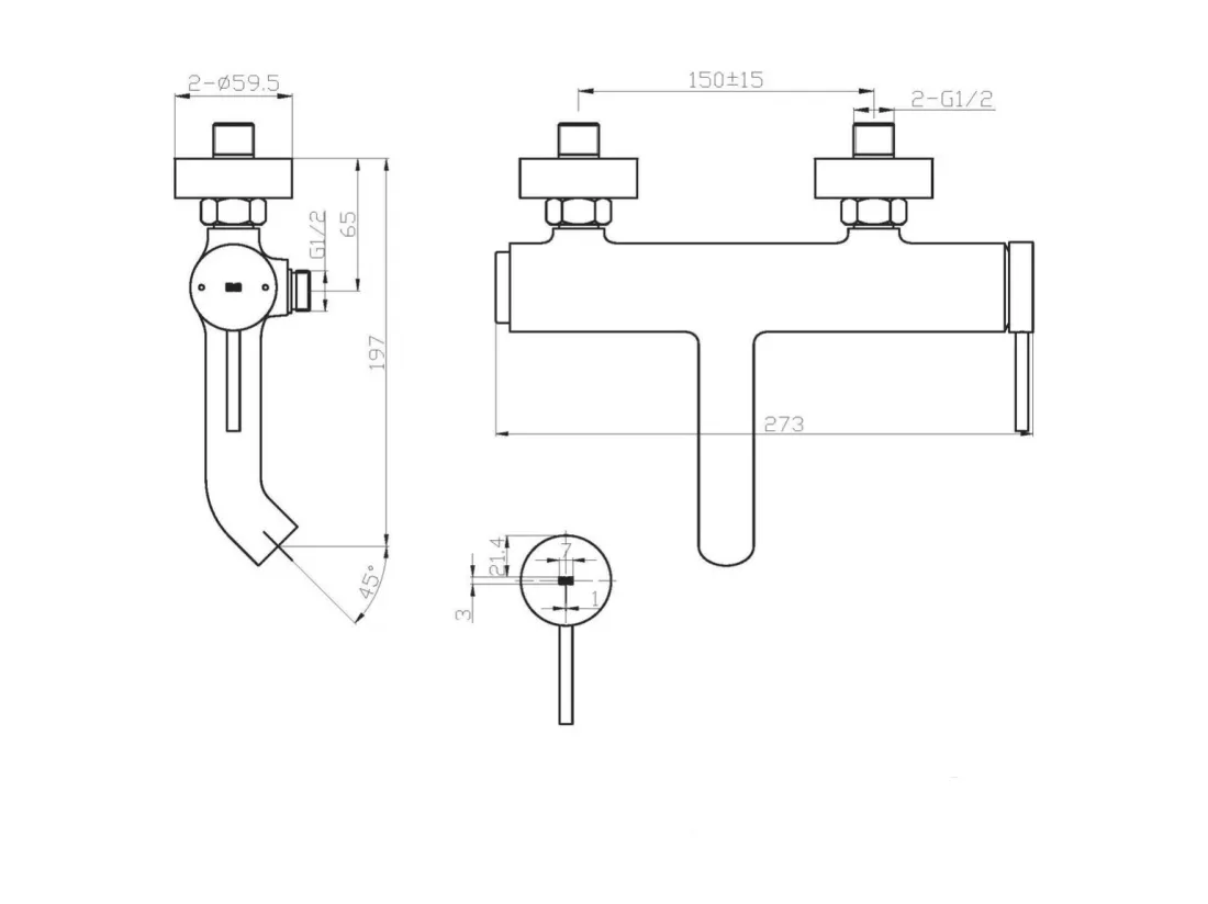 Luisa mitigeur bain-douche mécanique or rose brossé - Essebagno