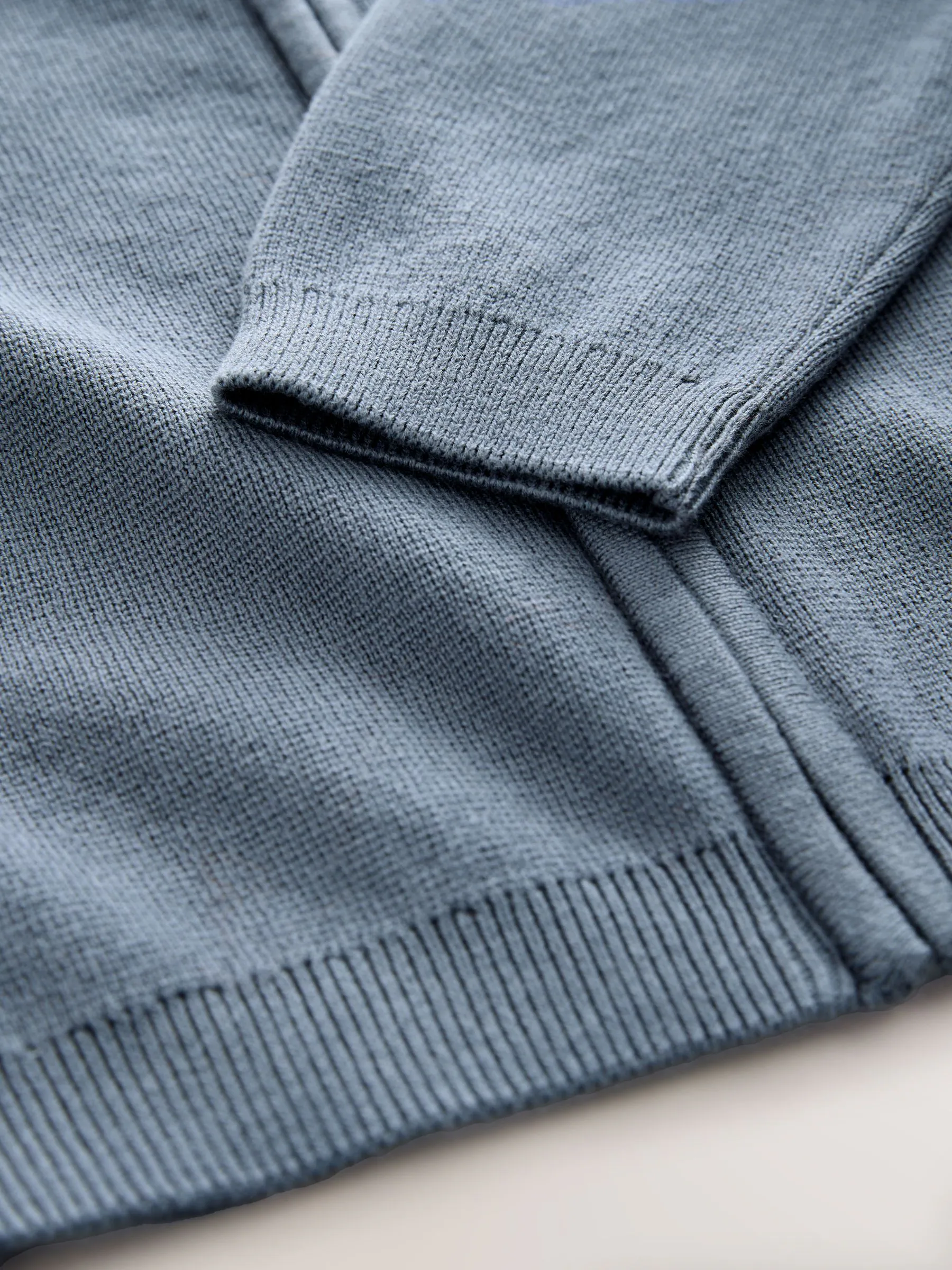 Blauw - Gebreid vest met rits (3-16 jr)