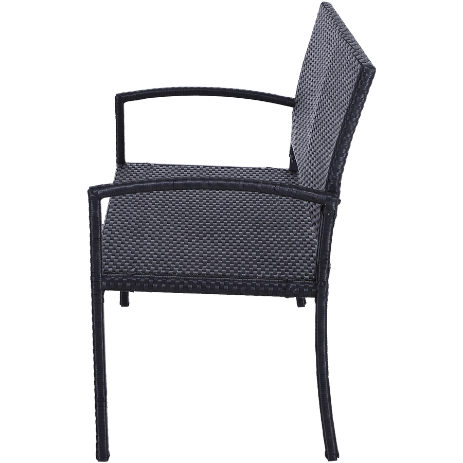 Outsunny Polyrattan Gartenbank schwarz