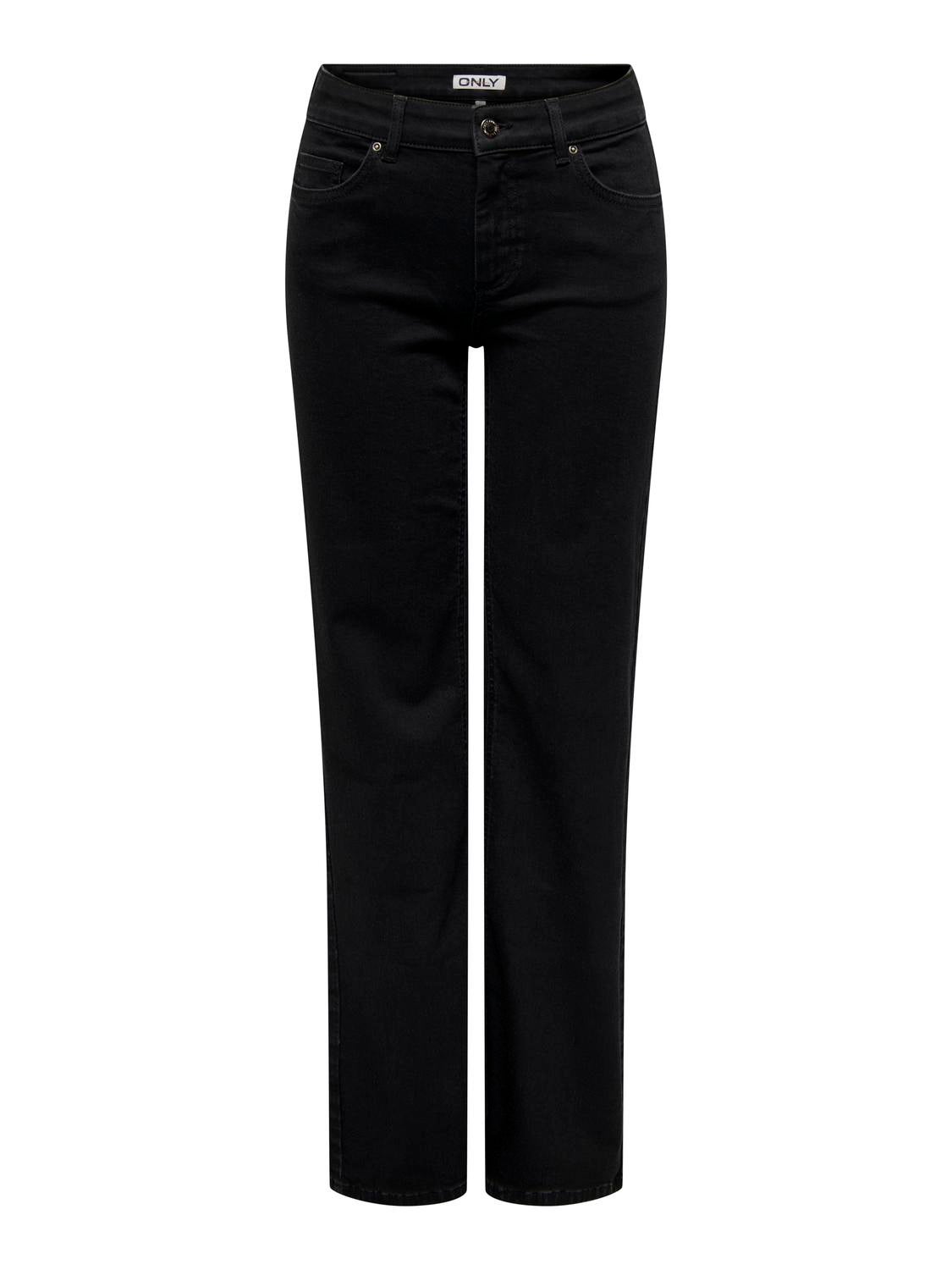 ONLBLUSH Mittlere Taille Gerade geschnitten Jeans Black Denim