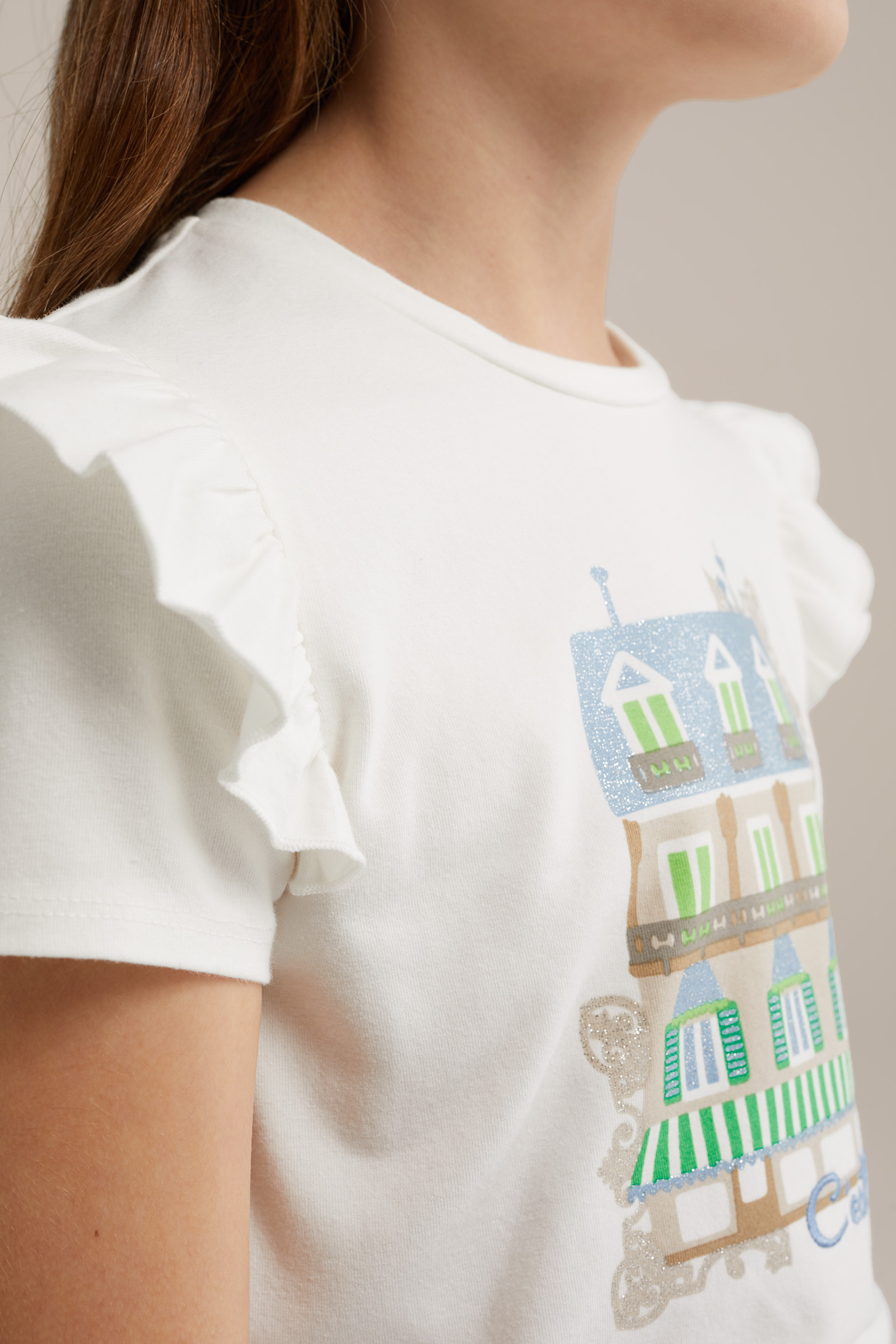 Meisjes T-shirt met opdruk WE Fashion Wit
