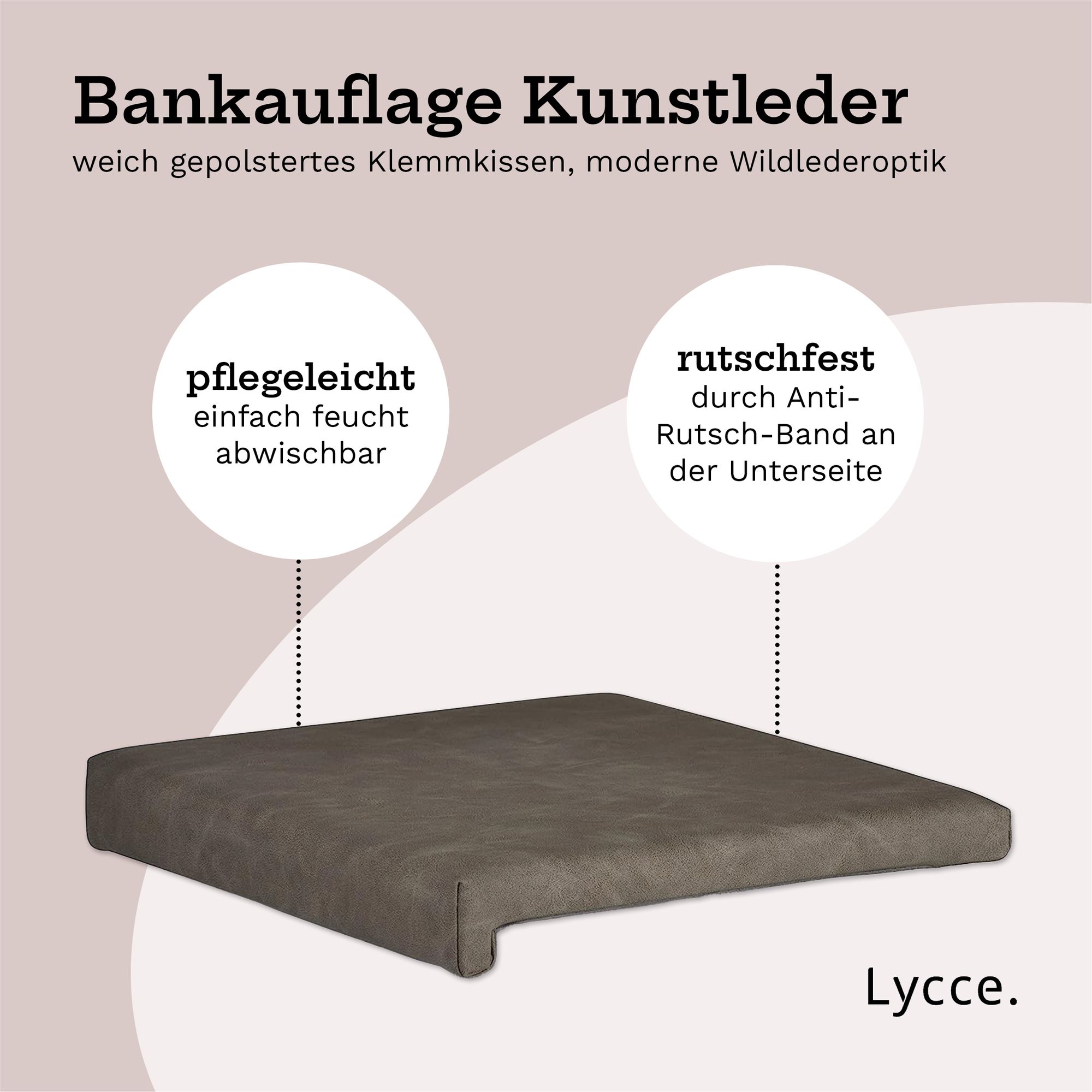 Lycce Klemmkissen / Sitzkissen mit 1 Leiste, Kunstlederbezug