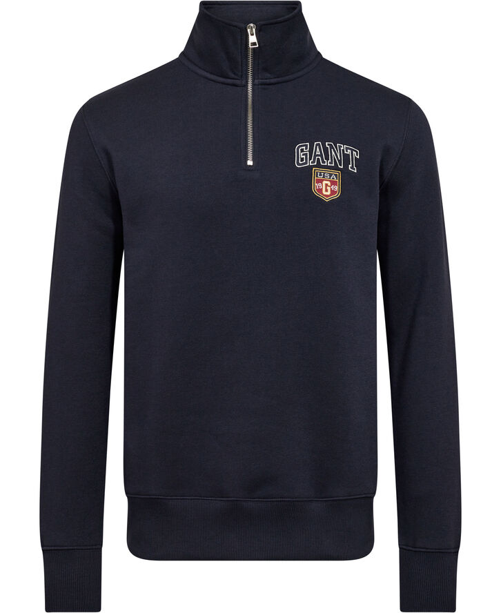 Gant GRAPHIC HALF ZIP Evening blue