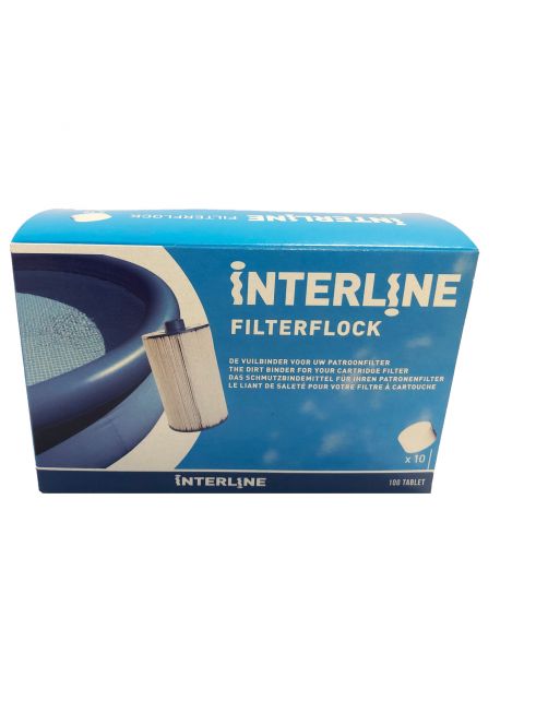 Interline Filterflock Tablet Voor Patroonfilters - Zwembad-Onderhoud - 10 g Wit 10 tab