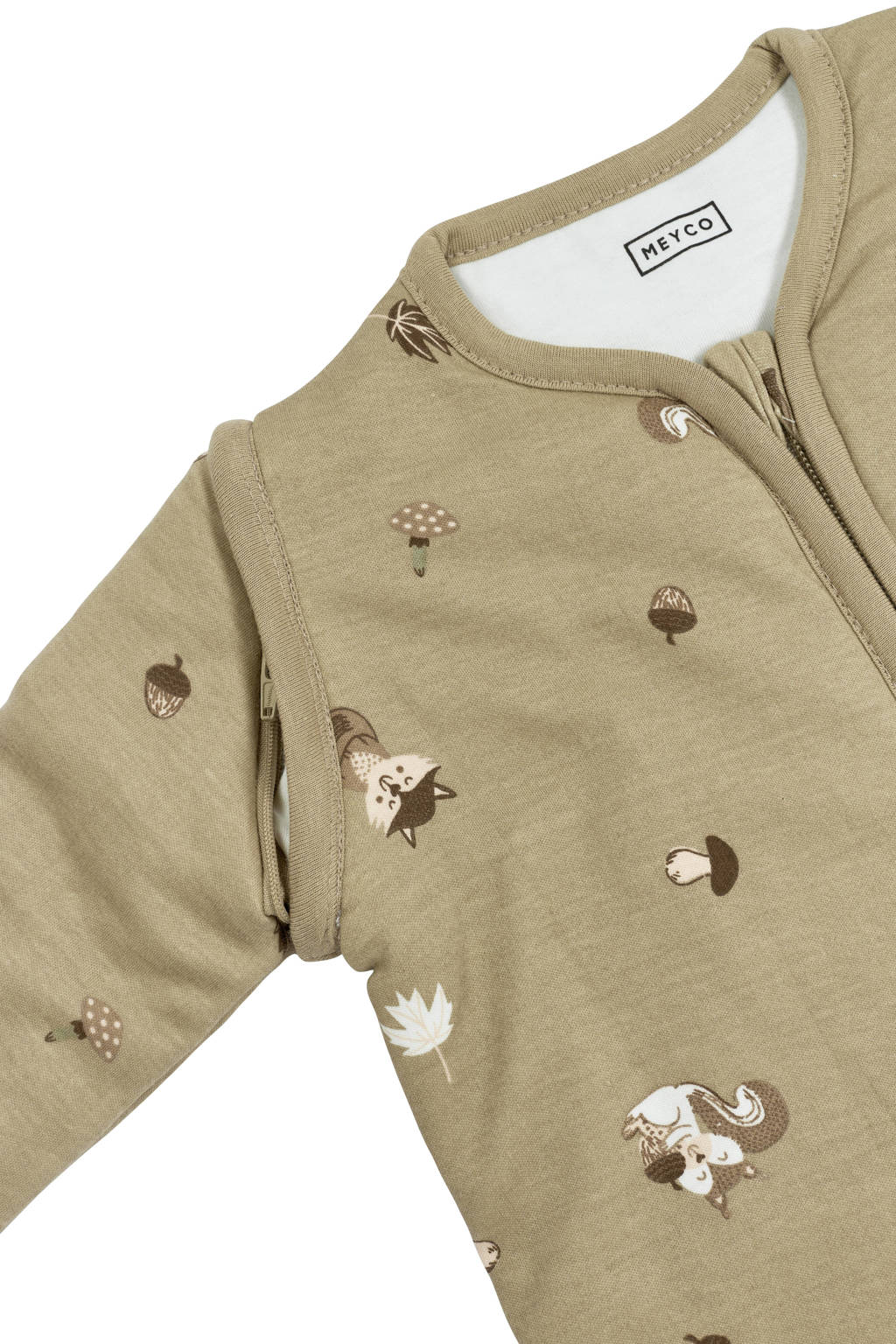 baby slaapzak met afritsbare mouwen Forest Animals sand