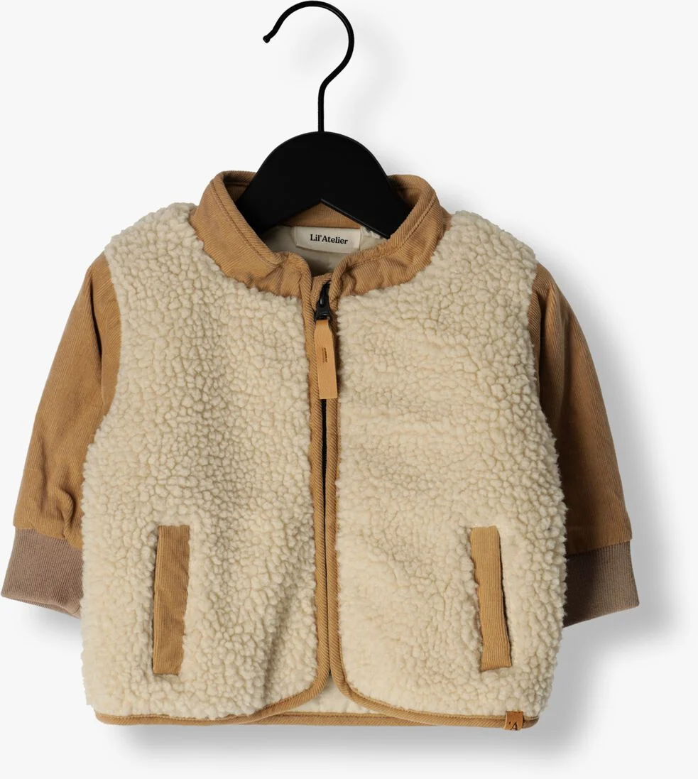 LIL\\' ATELIER beige lil' atelier  nbmnalo sherpa jacket