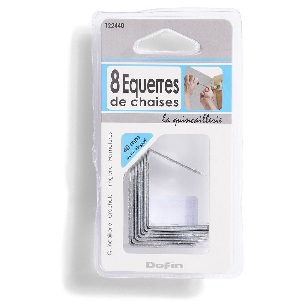 8 équerres de chaise acier zingué - 40x2 mm
