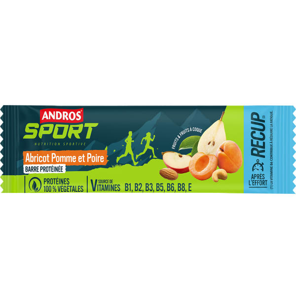 Barres énergétiques ANDROS BARRE PROTEINES POMME POIRE ABRICOT 50G