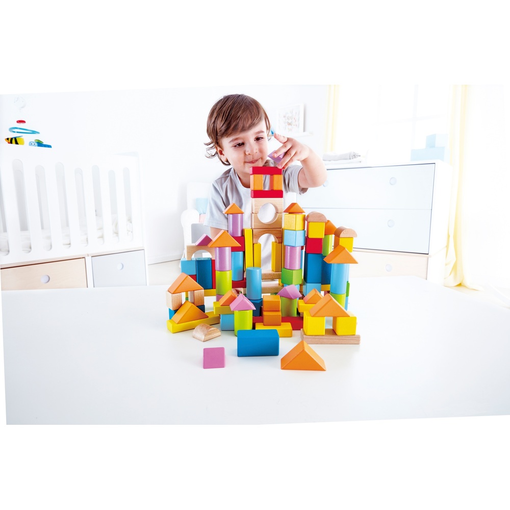 Hape 101-teiliges Set aus wunderschönen Buchenholzblöcken